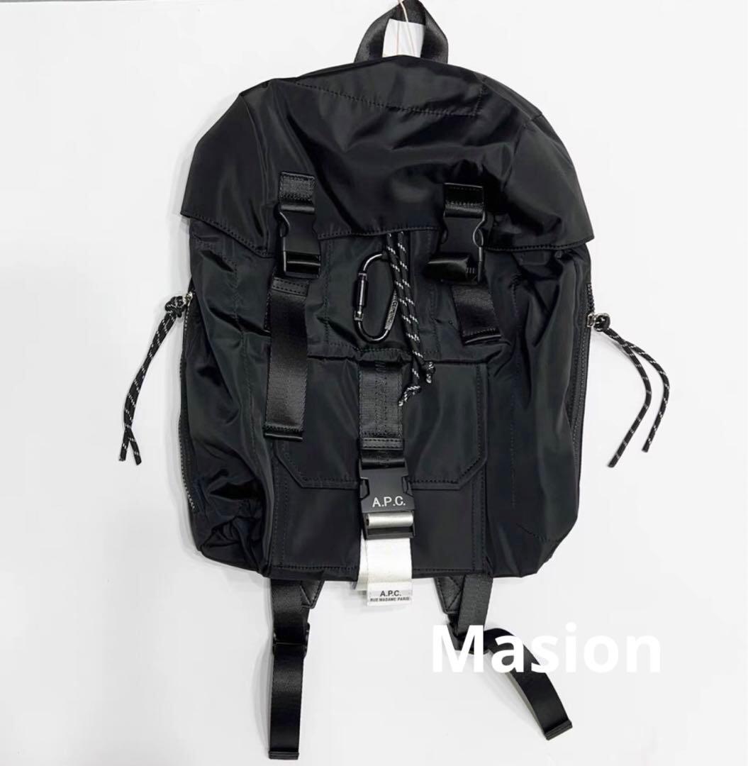 A.P.C. Treck ブラックバックパックリュック　男女兼用