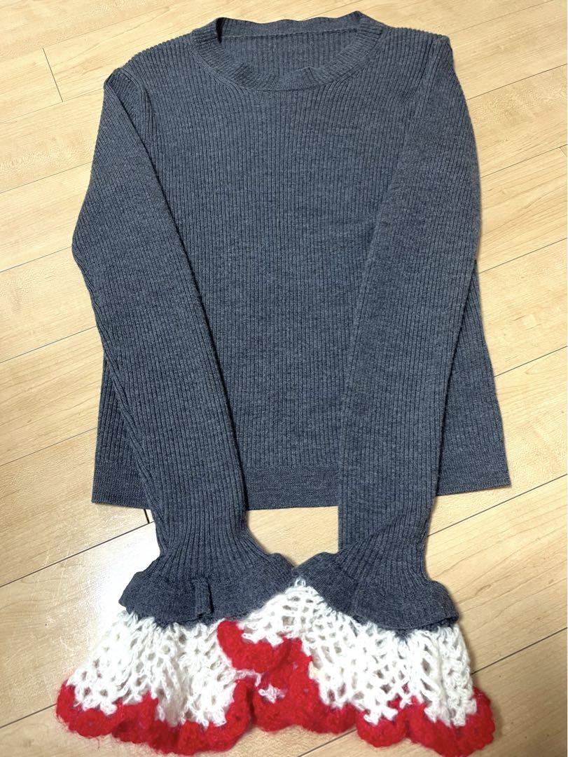 Gypsophila Crochet Sleeve Crewneck Knit