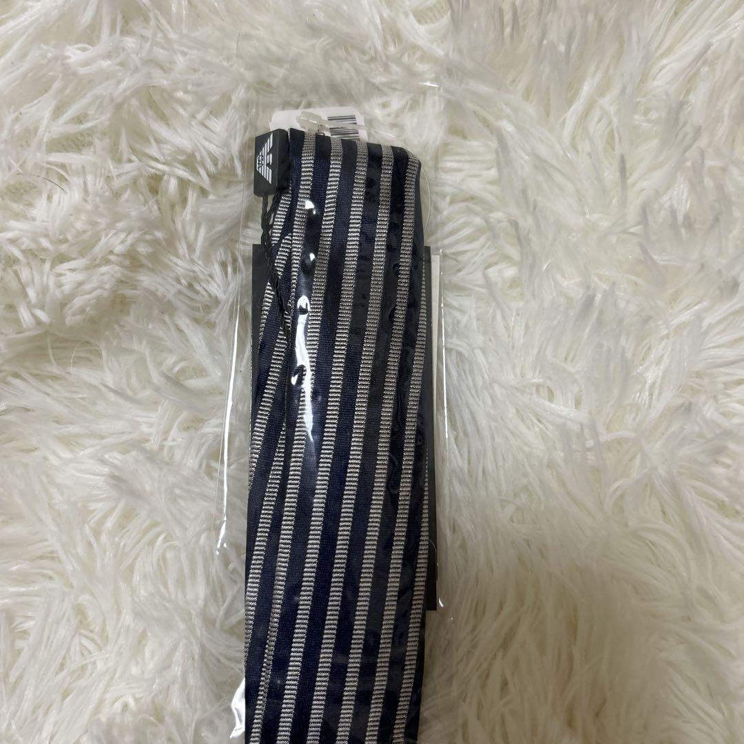 新品タグ付✨EMPORIO ARMANI ナロータイ ネクタイ ストライプ ロゴ