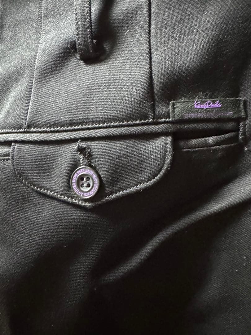 キングダッシュ ツータック ボンタン 学生服 変形 当時物 Mサイズ インナー紫 キングダッシュ ツータック ボンタン 学生服 変形 当時物 Mサイズ インナー紫