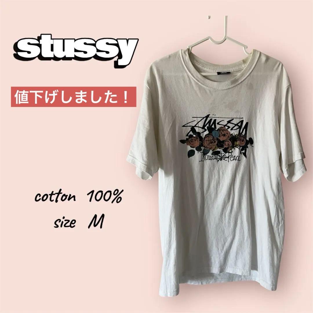 【STUSSY】バッテリーTシャツ 100%コットンユニセックスデザイン stussy Tシャツ Mサイズ 100%コットン - メルカリ