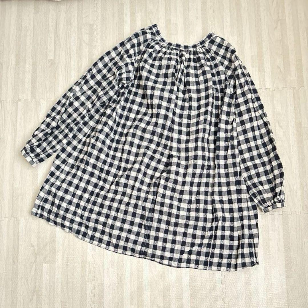 新品入荷 ギンガムチェック 45R 美品 ブラウス リネン チュニック トップス
