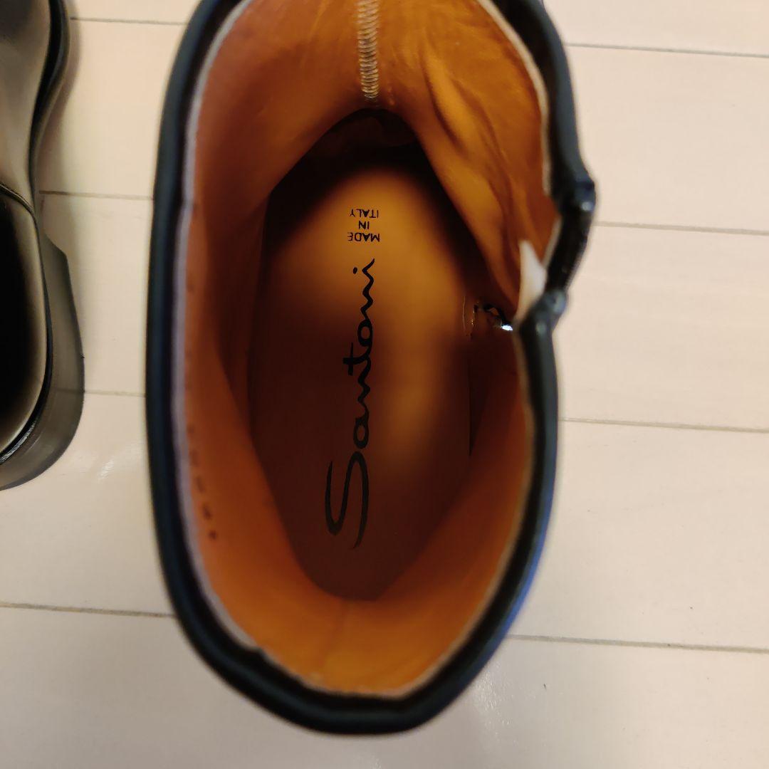 Santoni サントーニ サイドジップブーツ ブラック レザー 8/27