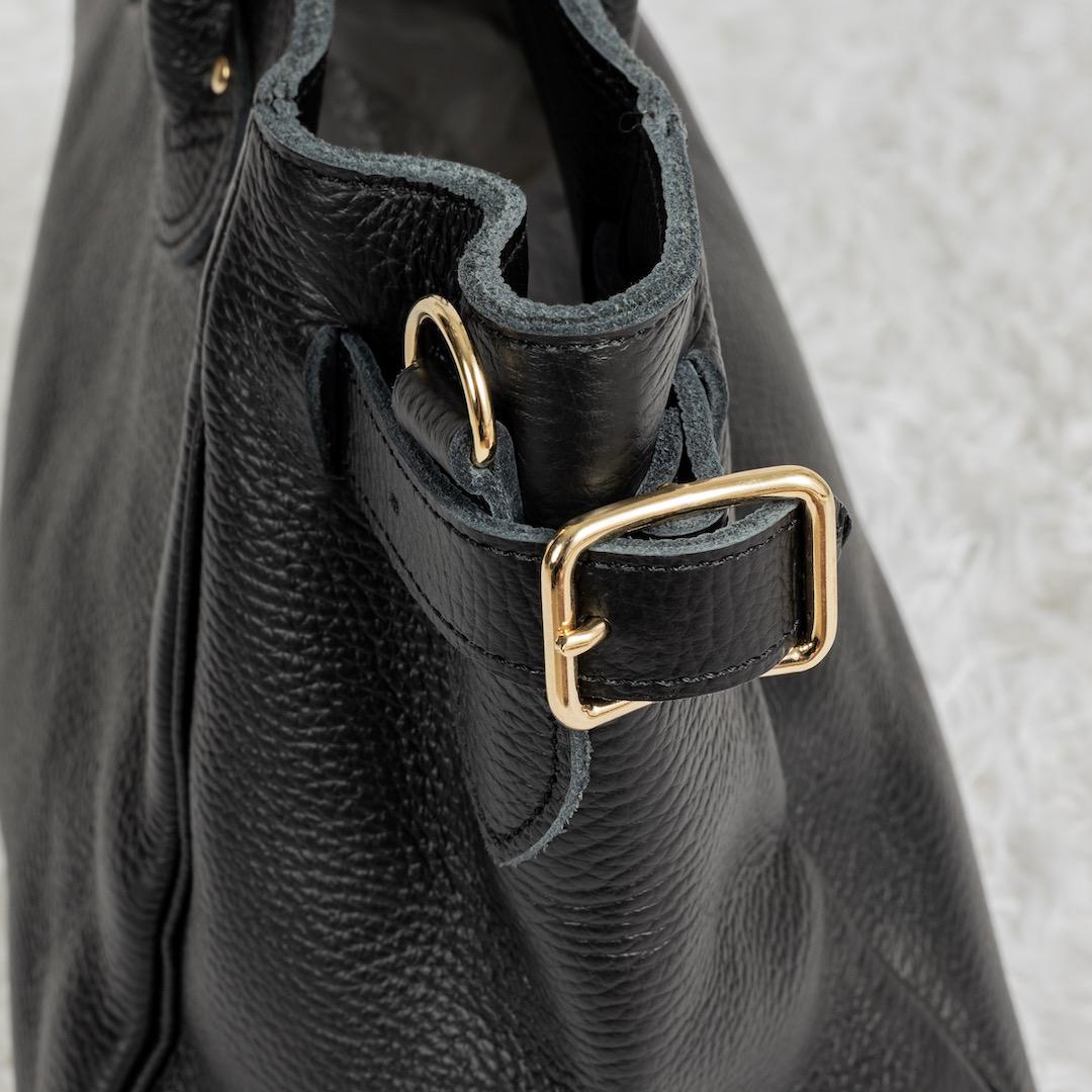 YOUNG&OLSEN LEATHER BELTED TOTE S ブラック