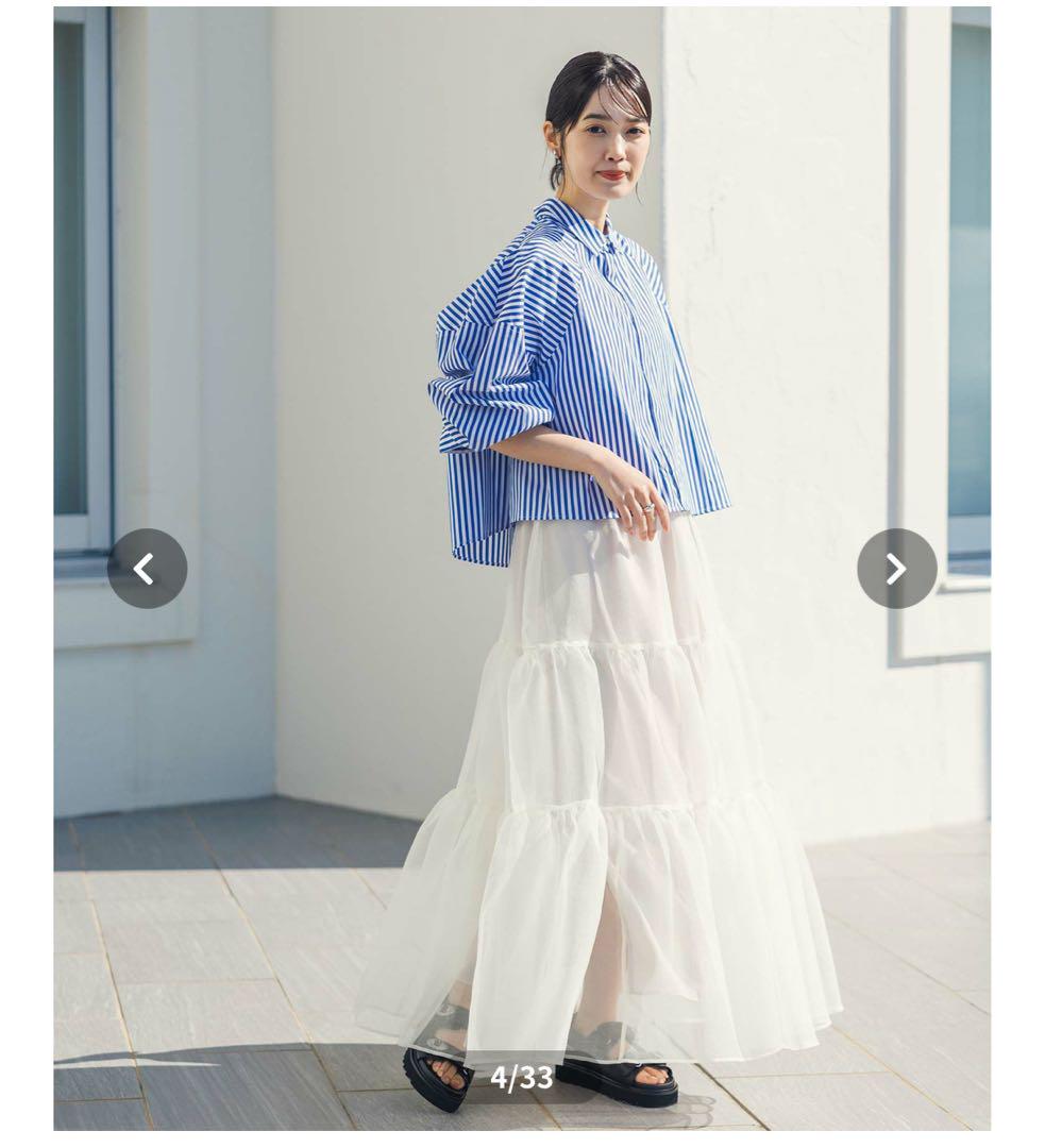 【新品未使用】anana シアーオーガンジーティアードスカート 再販】シアーオーガンジーティアードスカート | SKIRT | anana