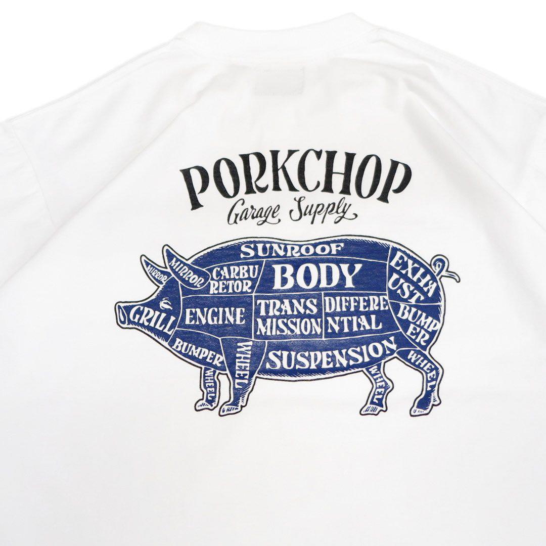 ポークチョップ ロンT WHITE Mサイズ キムタク マシス ラッツ ポークチョップ Tシャツ WHITE BLUE M ラッツ マシス キムタク