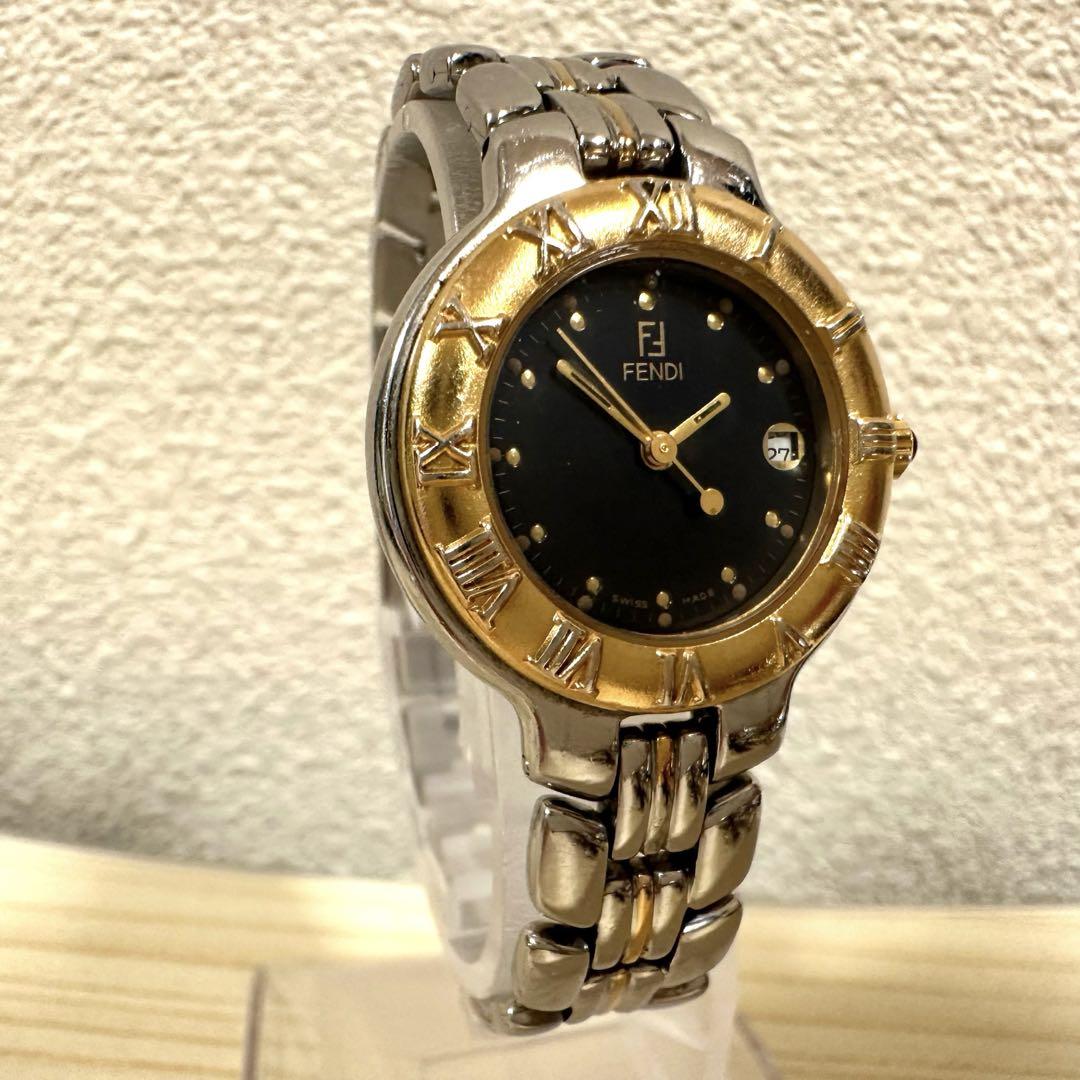 低 価格ファッション - FENDI時計 900G ゴールド シルバー 黒文字盤