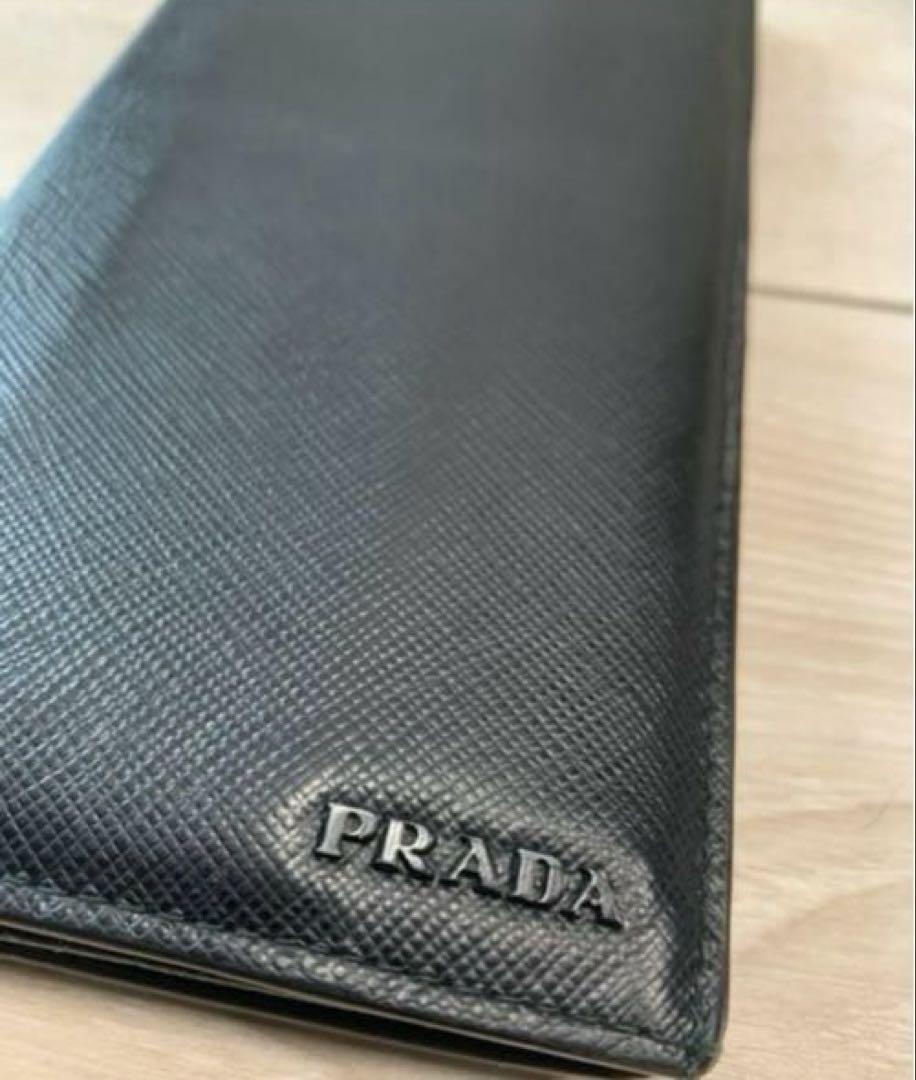 PRADA　プラダ　ZIP長財布　サフィアーノ　カーフ　ブラック　2MV836