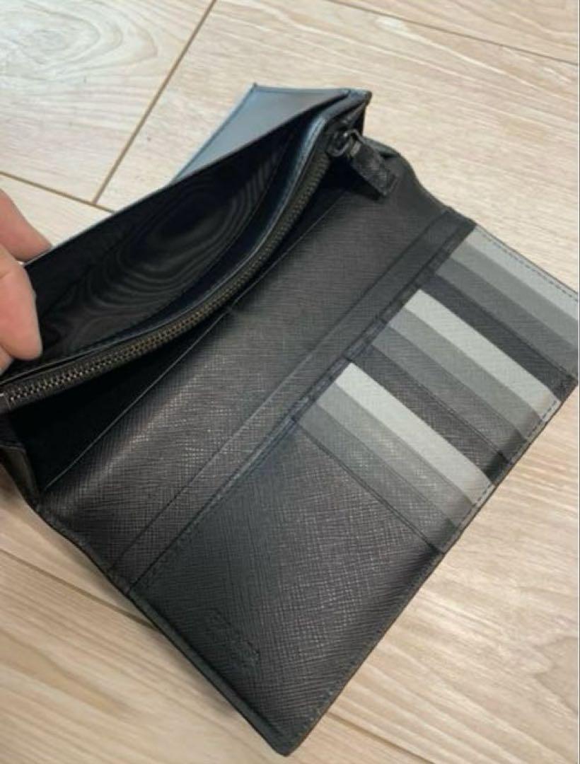 PRADA　プラダ　ZIP長財布　サフィアーノ　カーフ　ブラック　2MV836