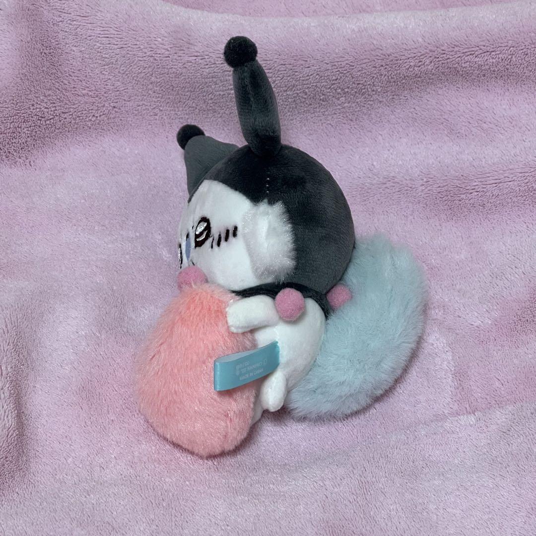 ちいかわ✕サンリオ デスクトップから見守るひっかけぬいぐるみ モモンガ クロミ ちいかわ×サンリオキャラクターズ デスクトップから見守る