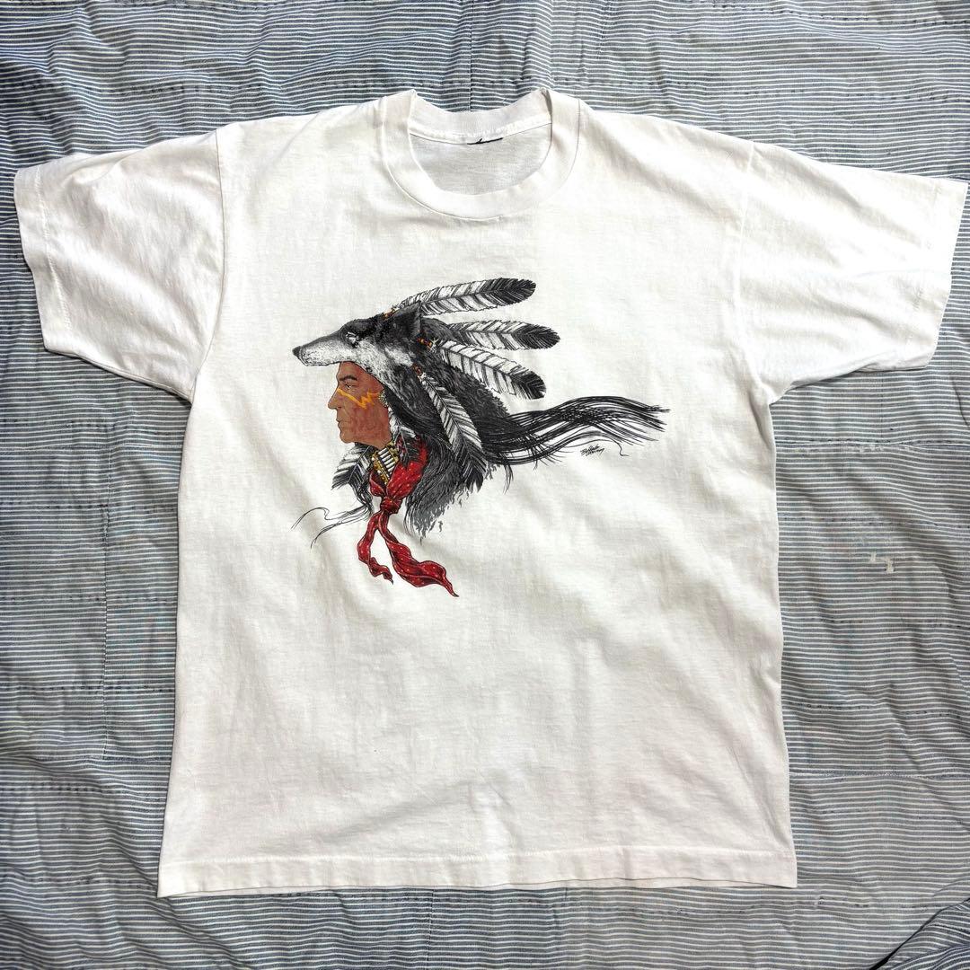 80s 90s 古着 インディアンヘッド USA製 ネイティブ