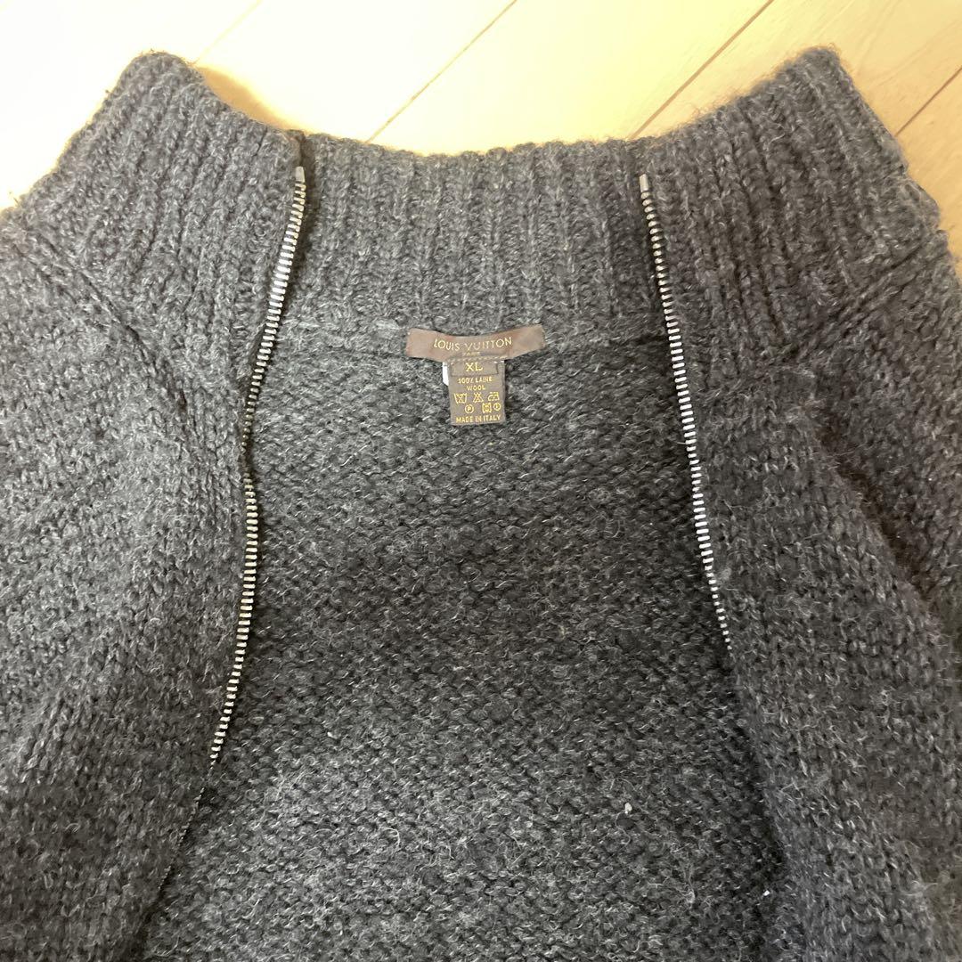 ルイ　ヴィトン　ダークグレー ジップアップカーディガン　サイズXL