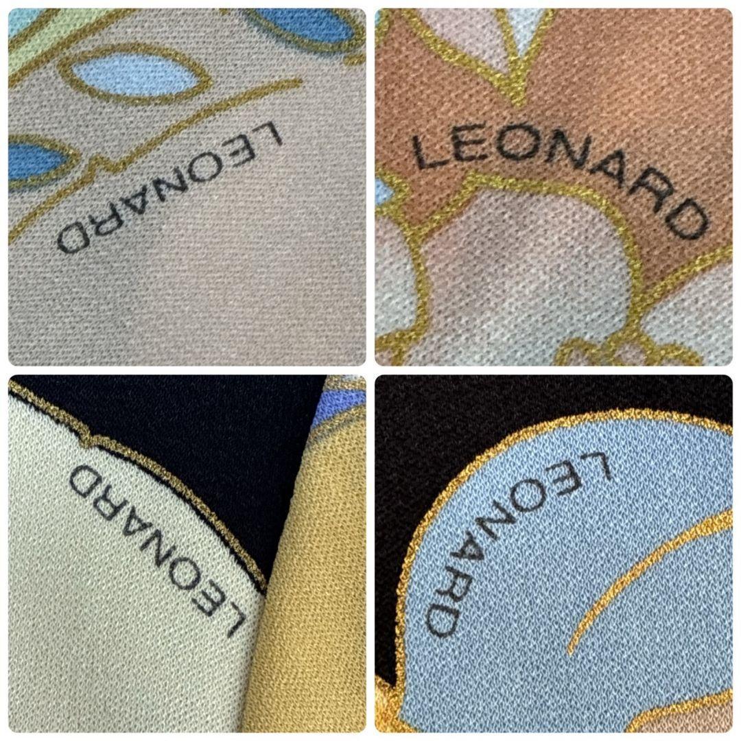 美品】LEONARD カンカン素材 カットソー トップス 花柄 黒 半袖