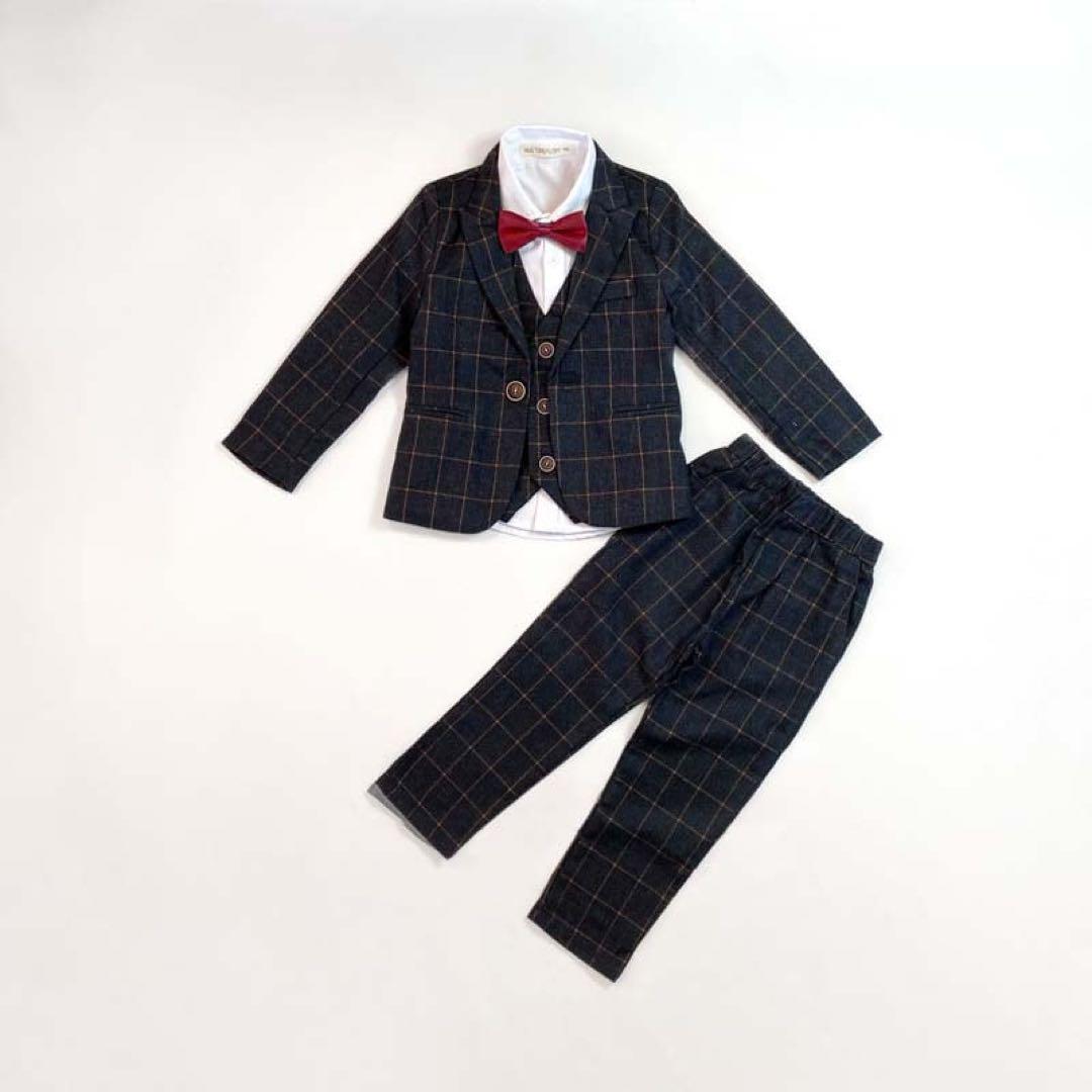 140 男の子フォーマルスーツセット　キッズ子供服　ジャケットズボン　七五三
