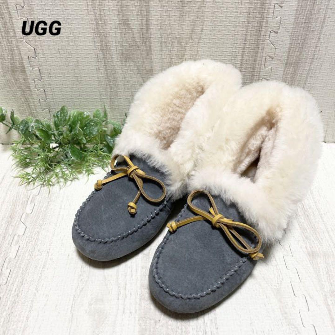 【美品】UGGアグ　モカシン　ボアブーツ21.0