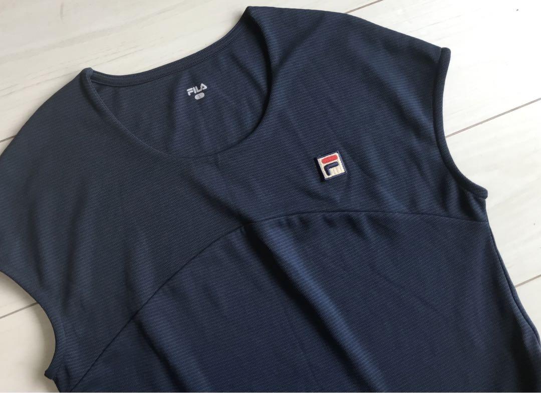 美品＊FILAフィラ＊カットワークオパールレースの可愛いテニスワンピースL
