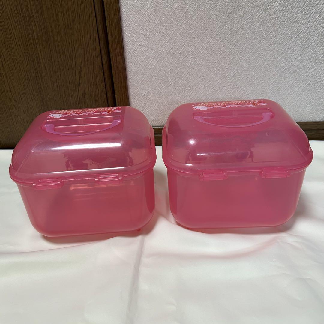 2個セット ハローキティ プラスチックケース 収納ボックス