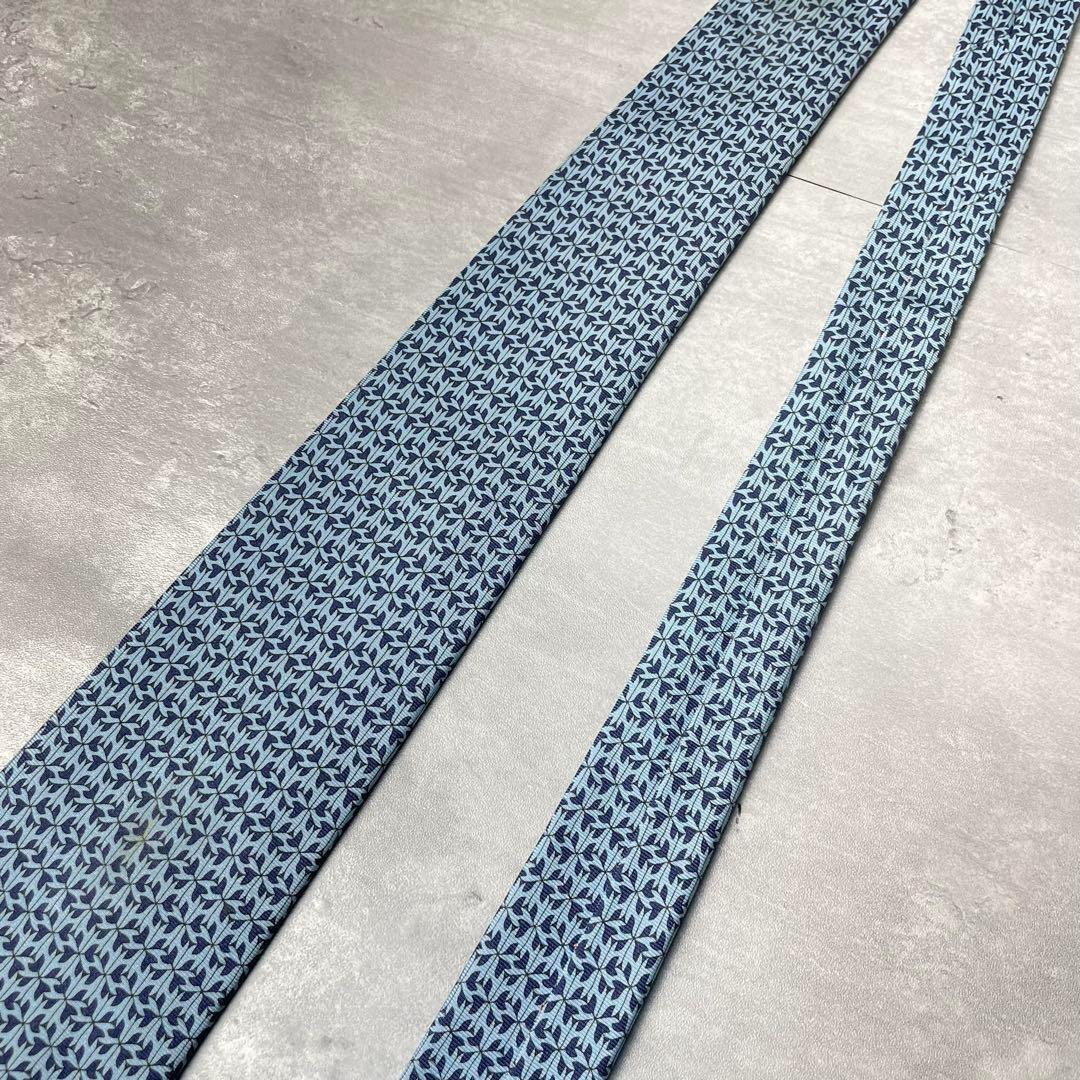 HERMES H柄 ネイビー／紺色 ネクタイ 065150 新品未使用 HERMES ネクタイ エルメス H柄 ネイビー