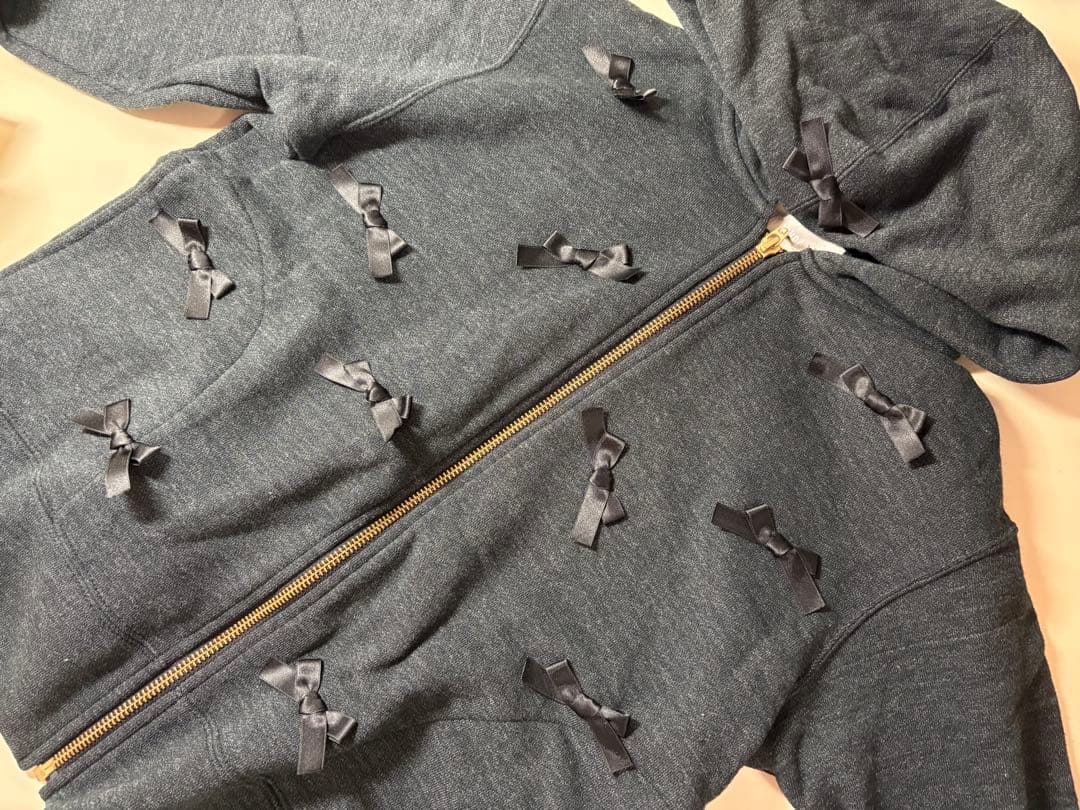 ピンクハウス PINK HOUSE パーカー リボン ダークグレーM PINK HOUSE