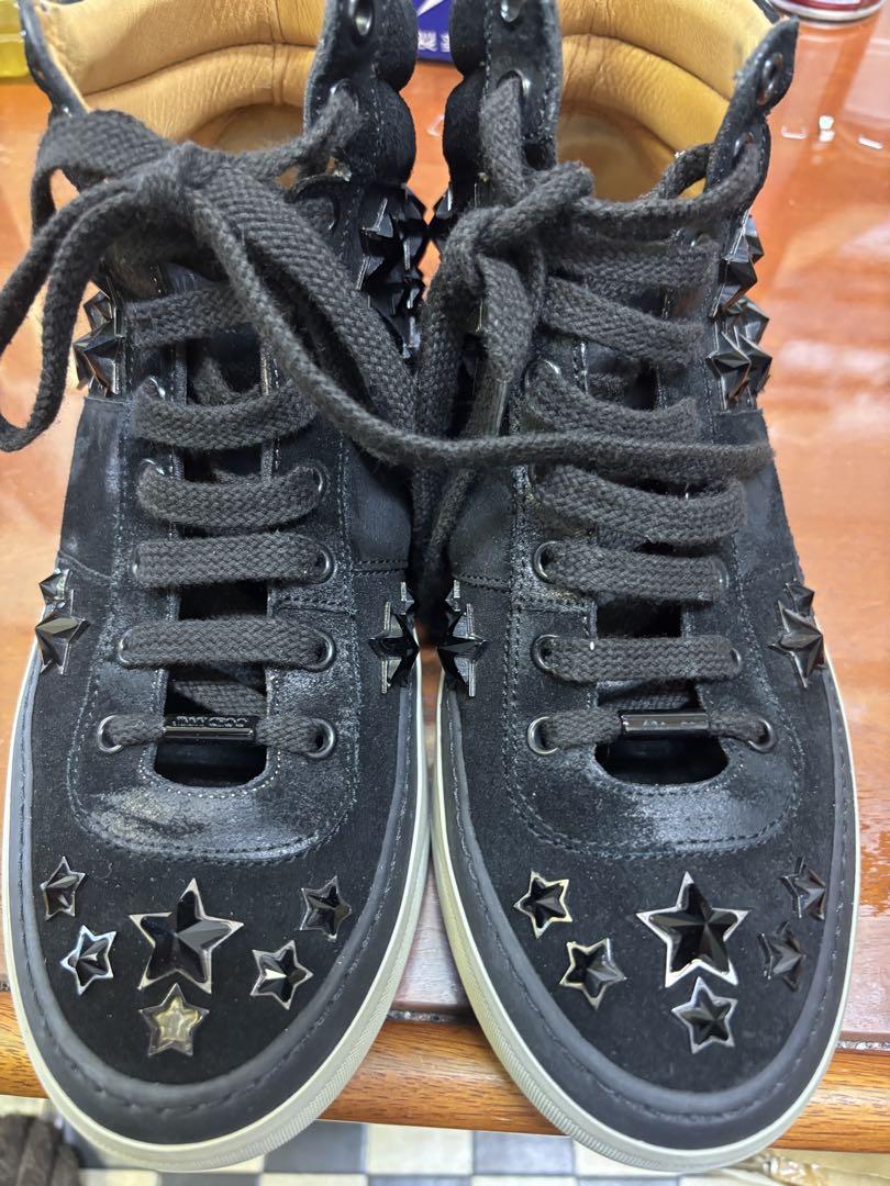 JIMMY CHOO ブラック スタッズ スニーカー - メルカリ