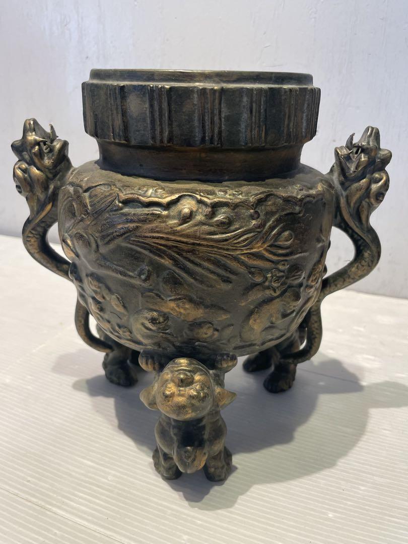 香炉　香道具茶道具　骨董品 陶器 香炉 / 工芸品 】龍 獅子 茶道具 香立 香 香道 茶道 骨董品