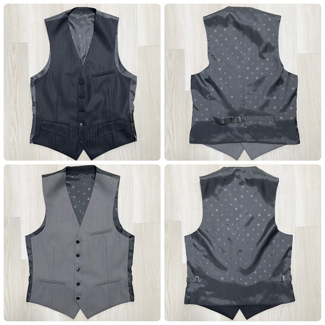 ORIHICA【美品】スリーピース 3ピース スーツ 黒 ストライプ ビジネス