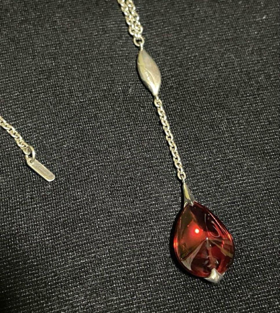 Baccarat バカラ フルール・ドゥ・プシデリック ネックレス 赤 レッド
