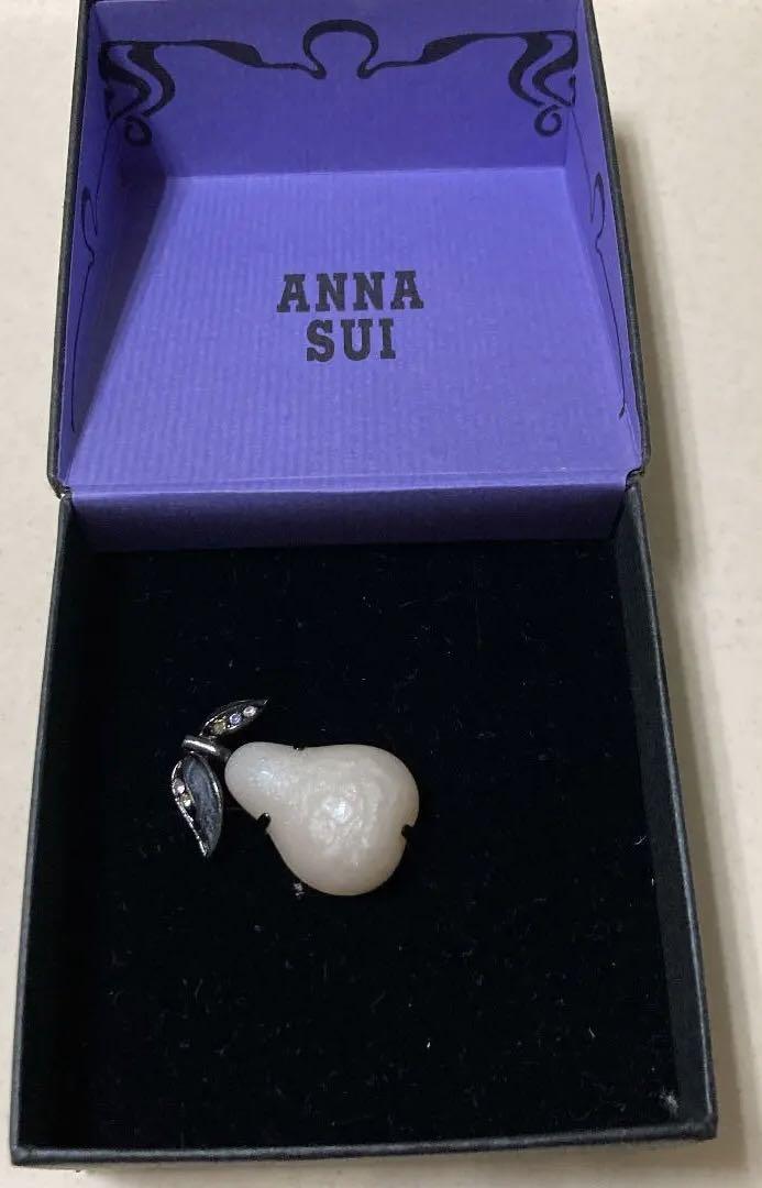 未使用 アナスイ ホワイトペアーブローチ ANNA SUI