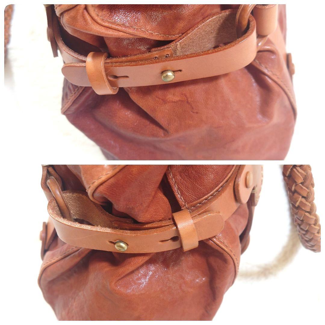 美品 ドライシープ 羊革 編込み ゲンテン トートバッグ DRY SHEEP