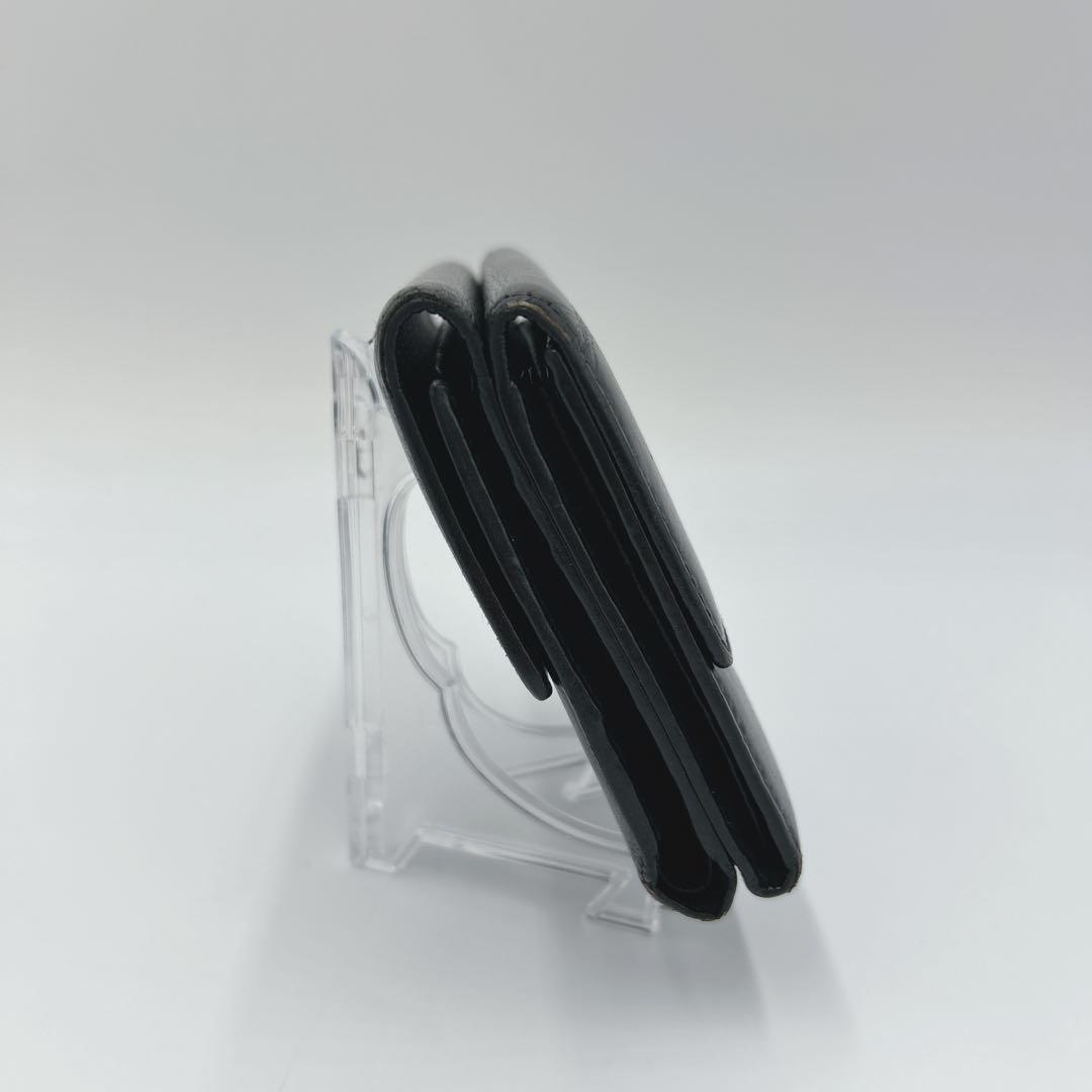 【シリアル有】CHANEL ココマーク ココボタン ブラック レザー 折り財布