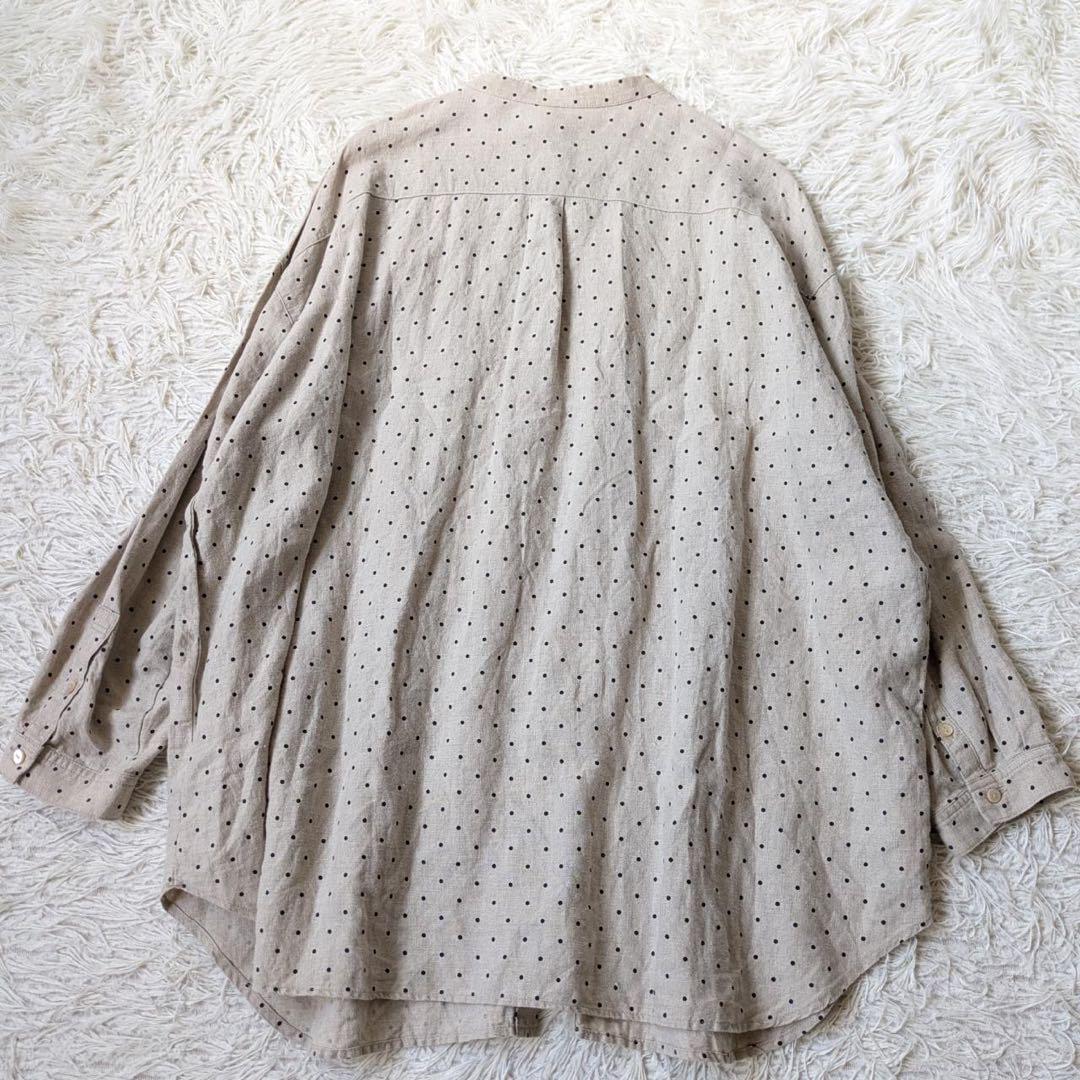 nest Robe/ネストローブ バンドカラー リネンドットプリントシャツ F