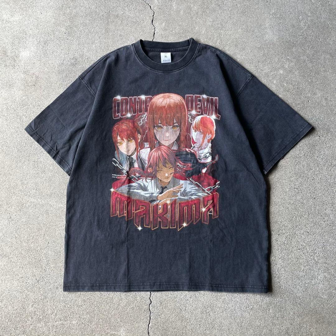 チェンソーマン マキマ Tシャツ スミクロ ブラック XL アニメ 漫画