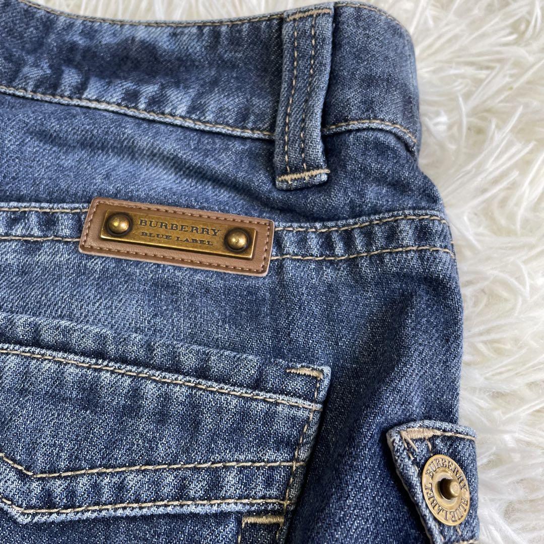 【美品】バーバリーブルーレーベル デニムパンツ ショート ノバチェック ホース