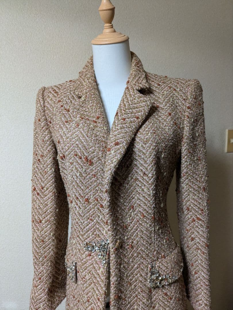 フェレベージュ ヘリンボーン テーラードジャケット