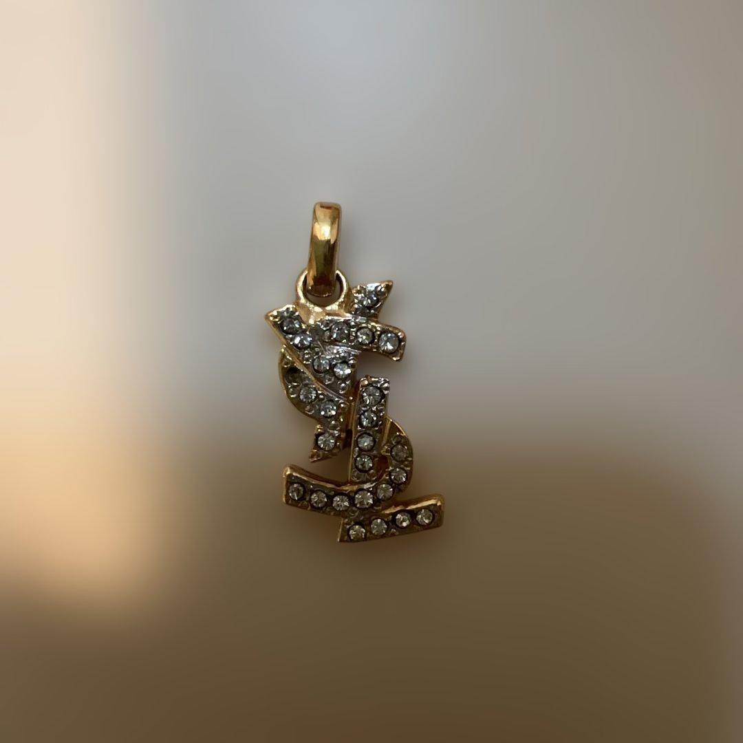 YSLロゴ クリスタルペンダント 約3cm