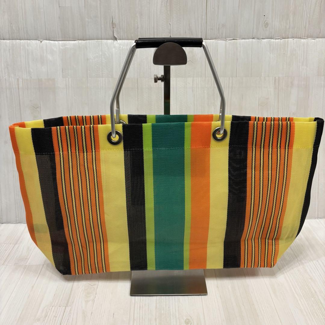 MARNI マルニ フラワーカフェ ハンドバッグ ミニ ストライプバッグ カゴ