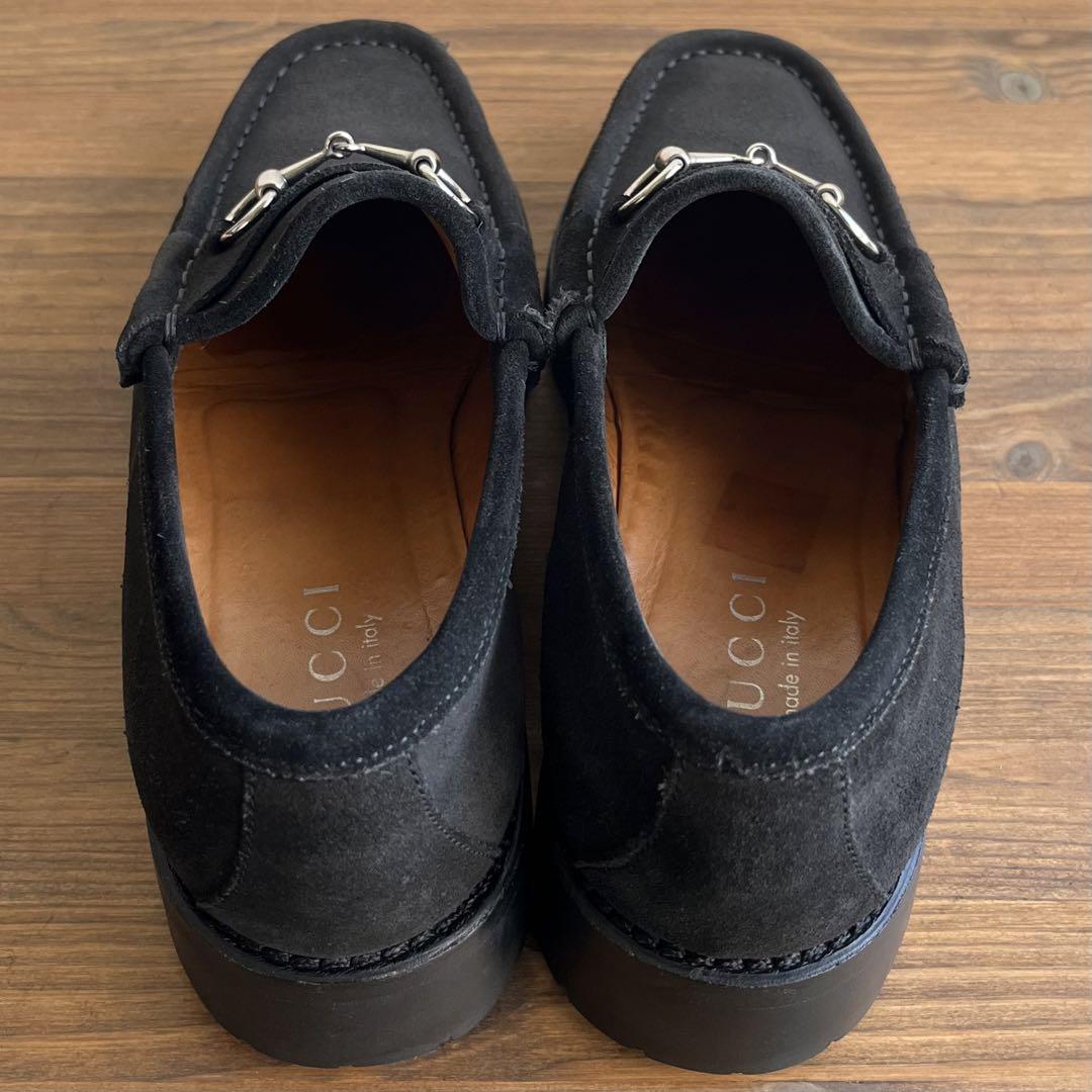 GUCCI ホースビット ラグソールローファー 黒銀 36 1/2 C 23.5