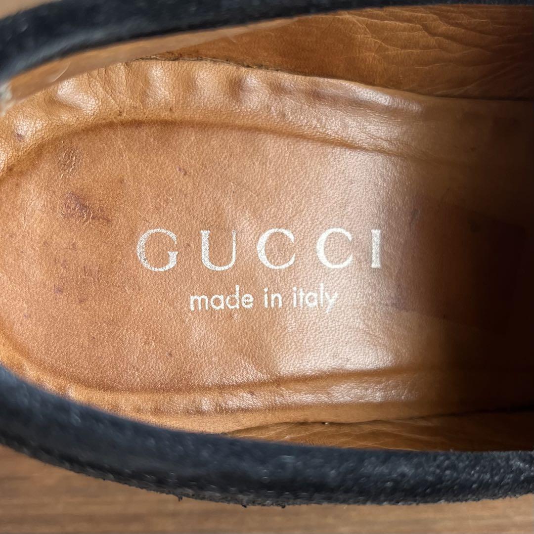 GUCCI ホースビット ラグソールローファー 黒銀 36 1/2 C 23.5