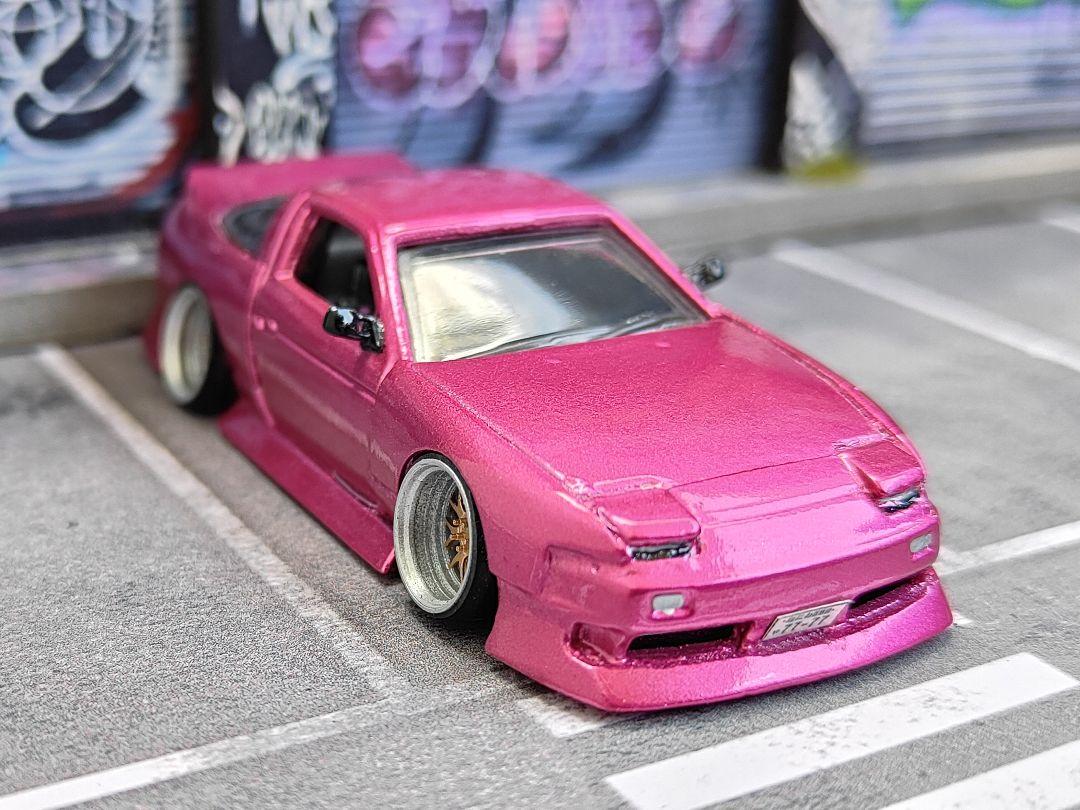 ホットウィールカスタム 日産 180sx フルエアロ キャンディー色トミカ改造