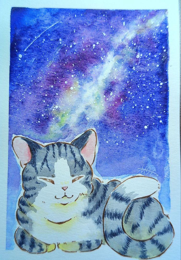 けいさま　原画　水彩　夜空
