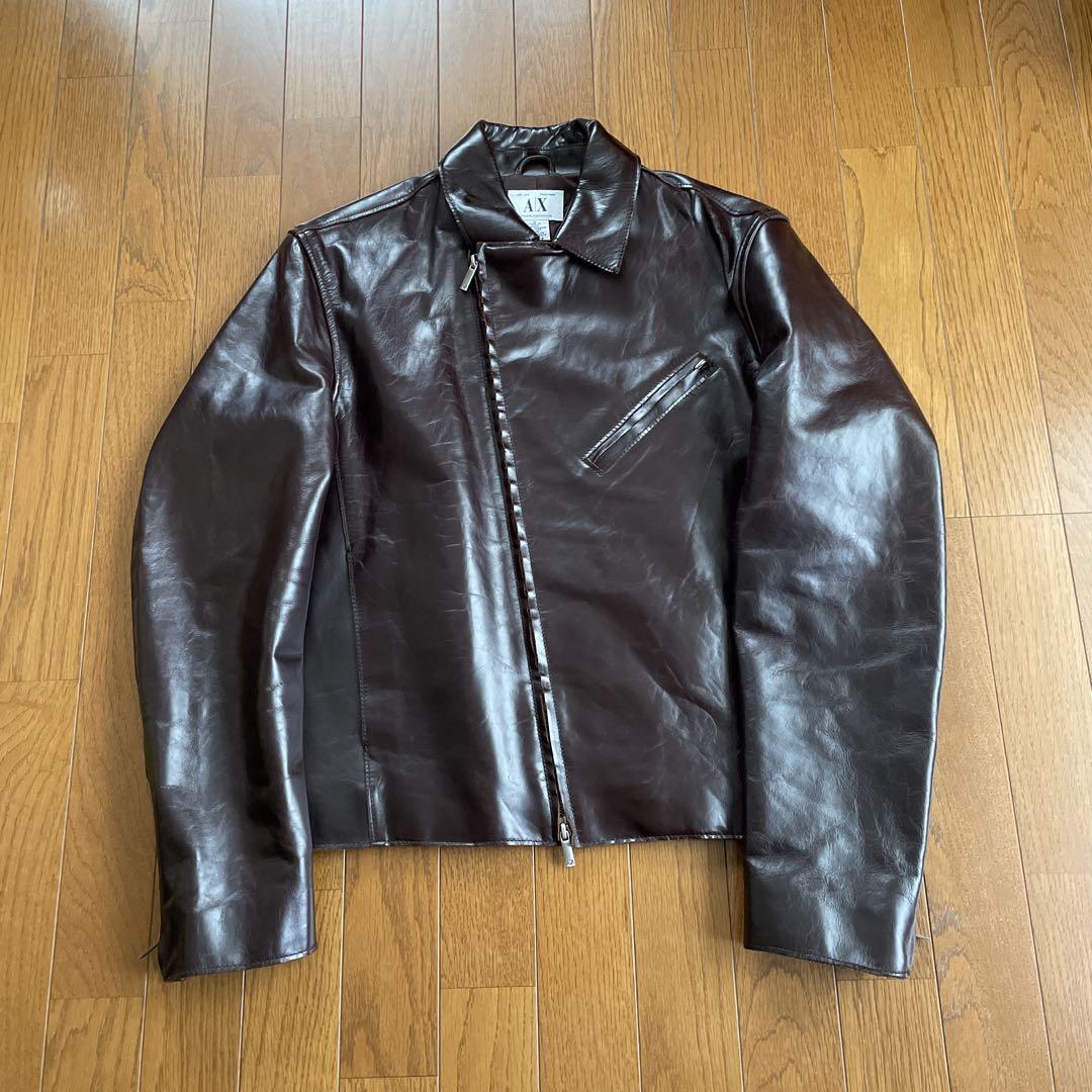 ARMANI EXCHANGE レザージャケット ブラウン