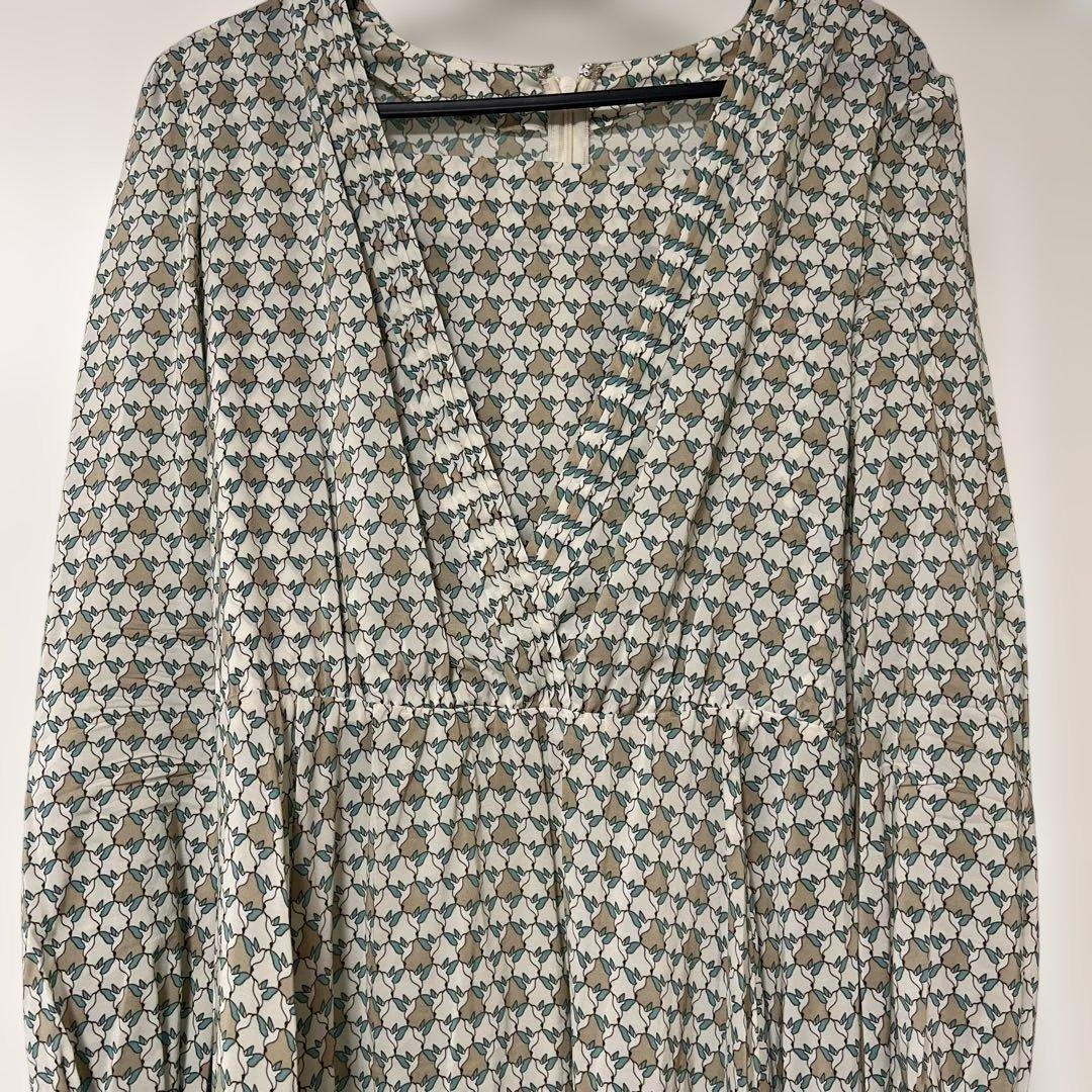 ANAYI バードプリント柄 フレアワンピース 38 ANAYI バードプリント柄 フレアワンピース 38