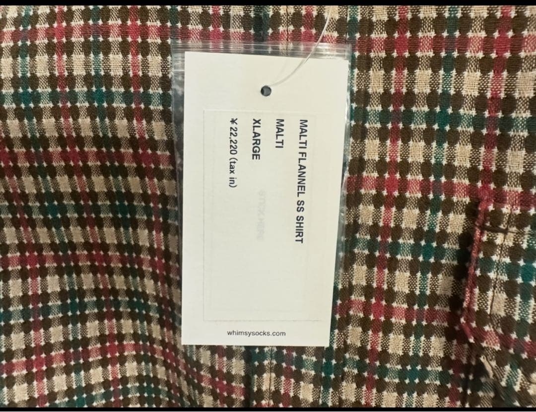 ウィムジー　シャツ　半袖　サイズXL チェック