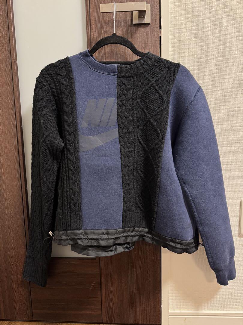 sacai × NIKE LAB スプリットケーブルテックフリース クルー S