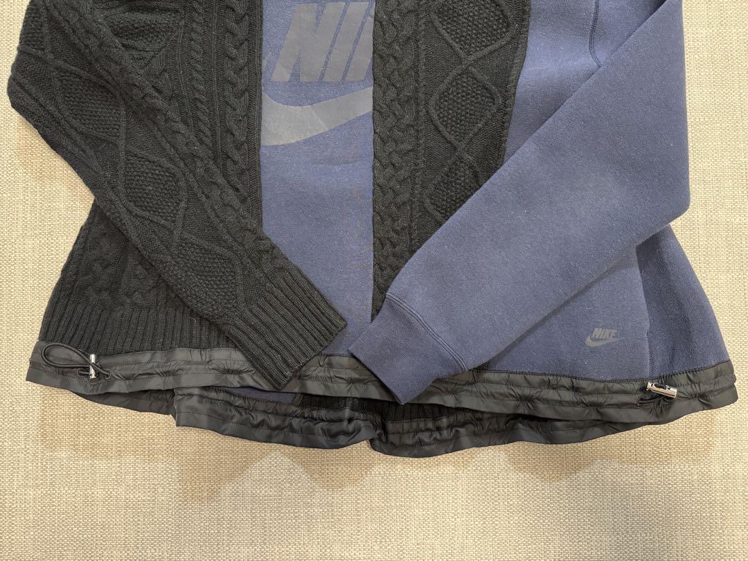 sacai × NIKE LAB スプリットケーブルテックフリース クルー S