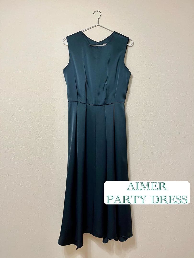 AIMER】サテンタックアシンメトリースカートドレス 売れ筋新商品 www