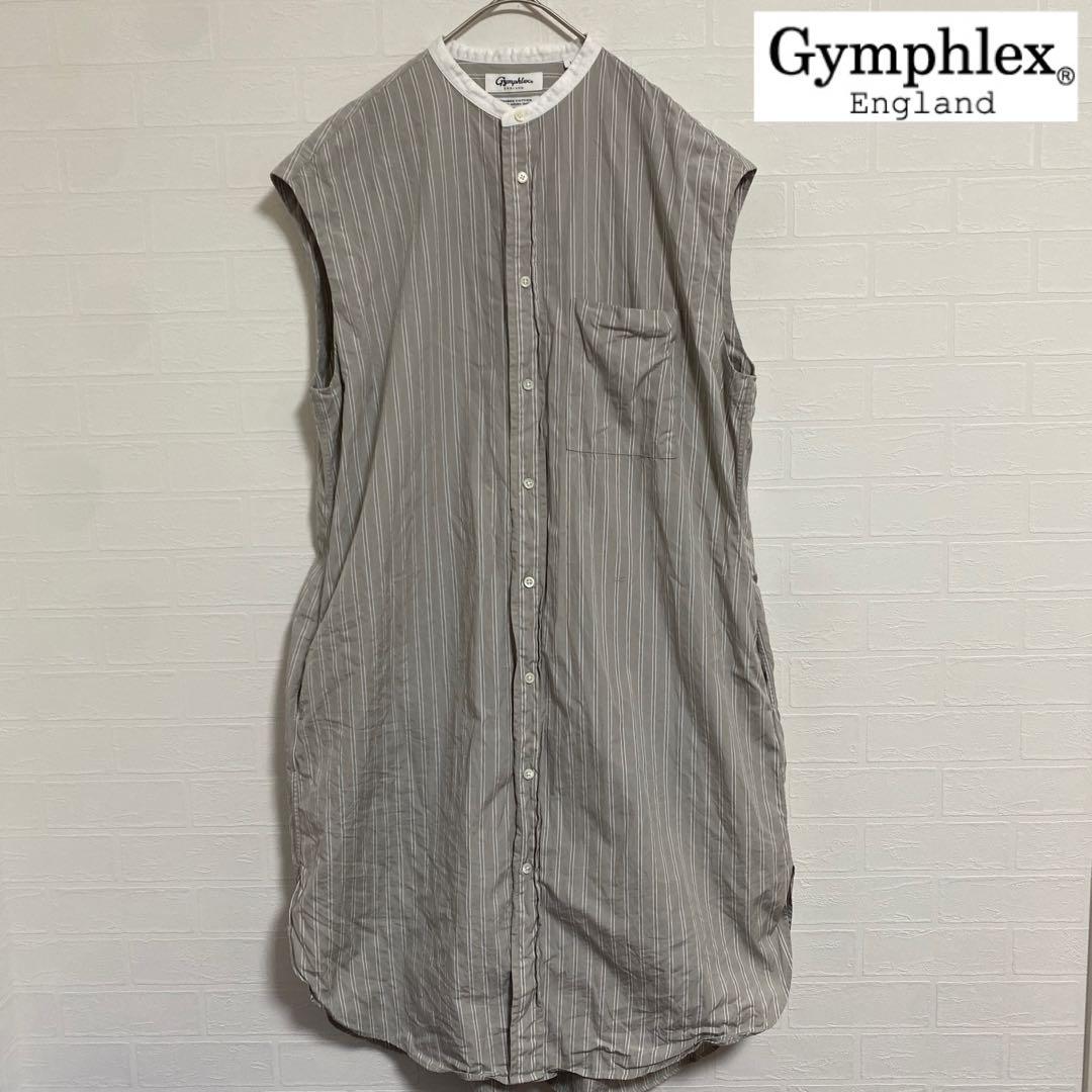 【gymphlex】美品！フレンチスリーブシャツワンピース　日本製