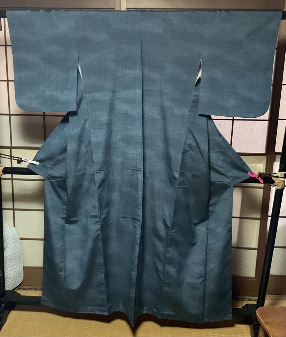 薄い藍色　紬　　1079