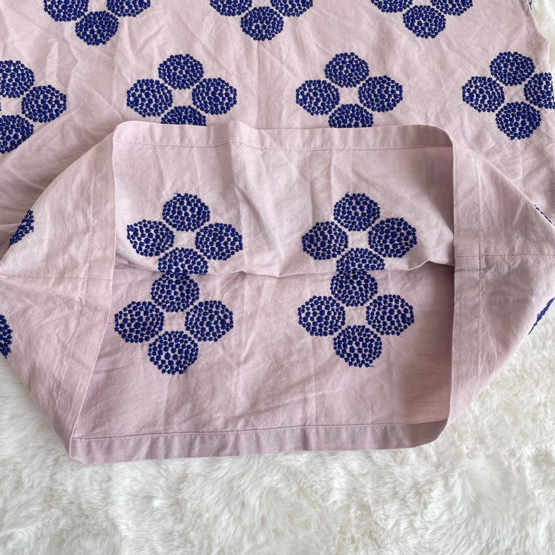 ミナペルホネン ブラウス シャツ 花刺繍 hana beads ピンク 半袖 M