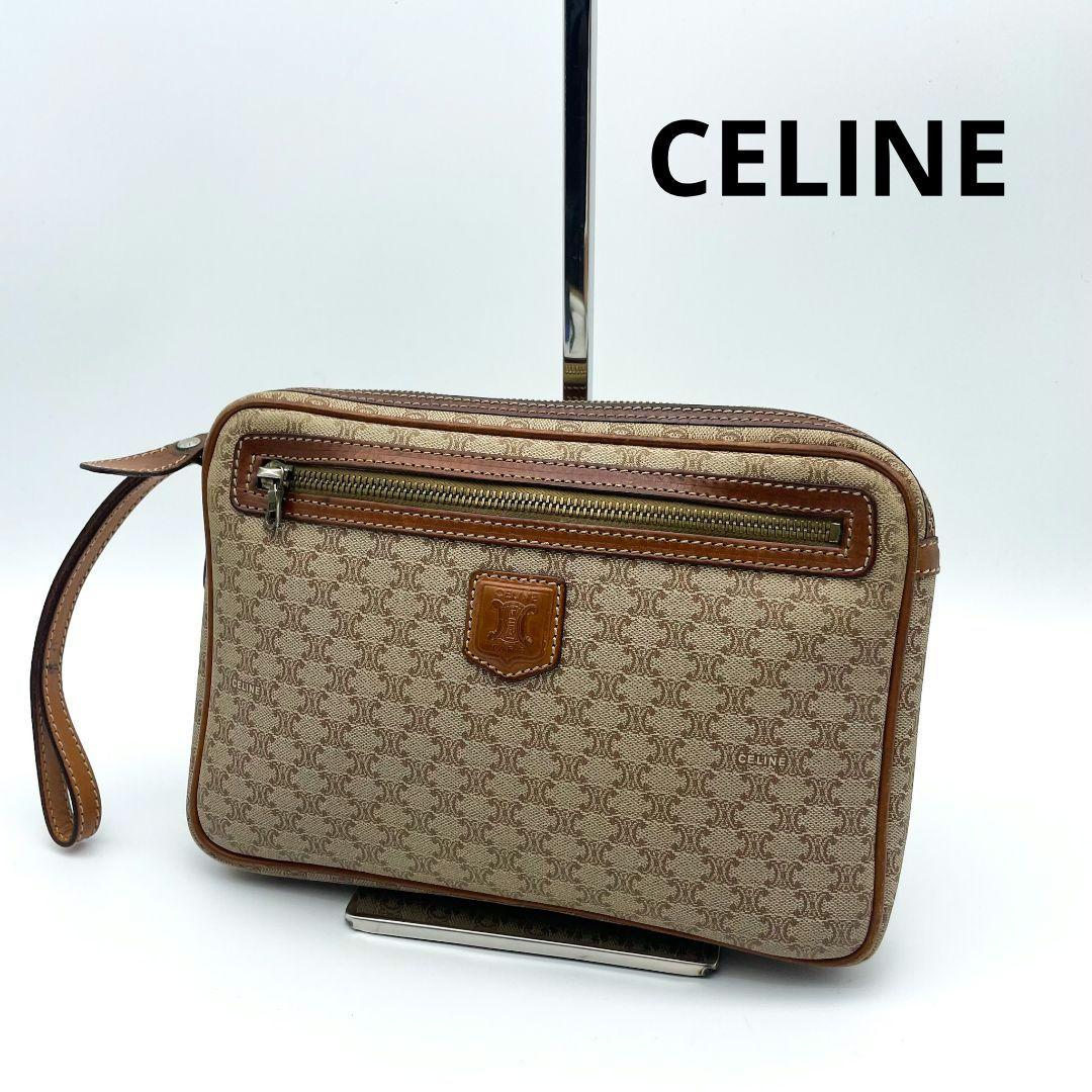 美品 CELINE マカダム柄 クラッチバッグ セカンドバッグ セリーヌ 最新 ブランド公式通販 大 マカダム オールドセリーヌ CELINE ポーチ クラッチ セカンドバッグ ポーチ/バニティ
